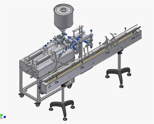 雙頭自動辣椒醬顆粒醬狀灌裝機(jī)設(shè)計(jì)圖